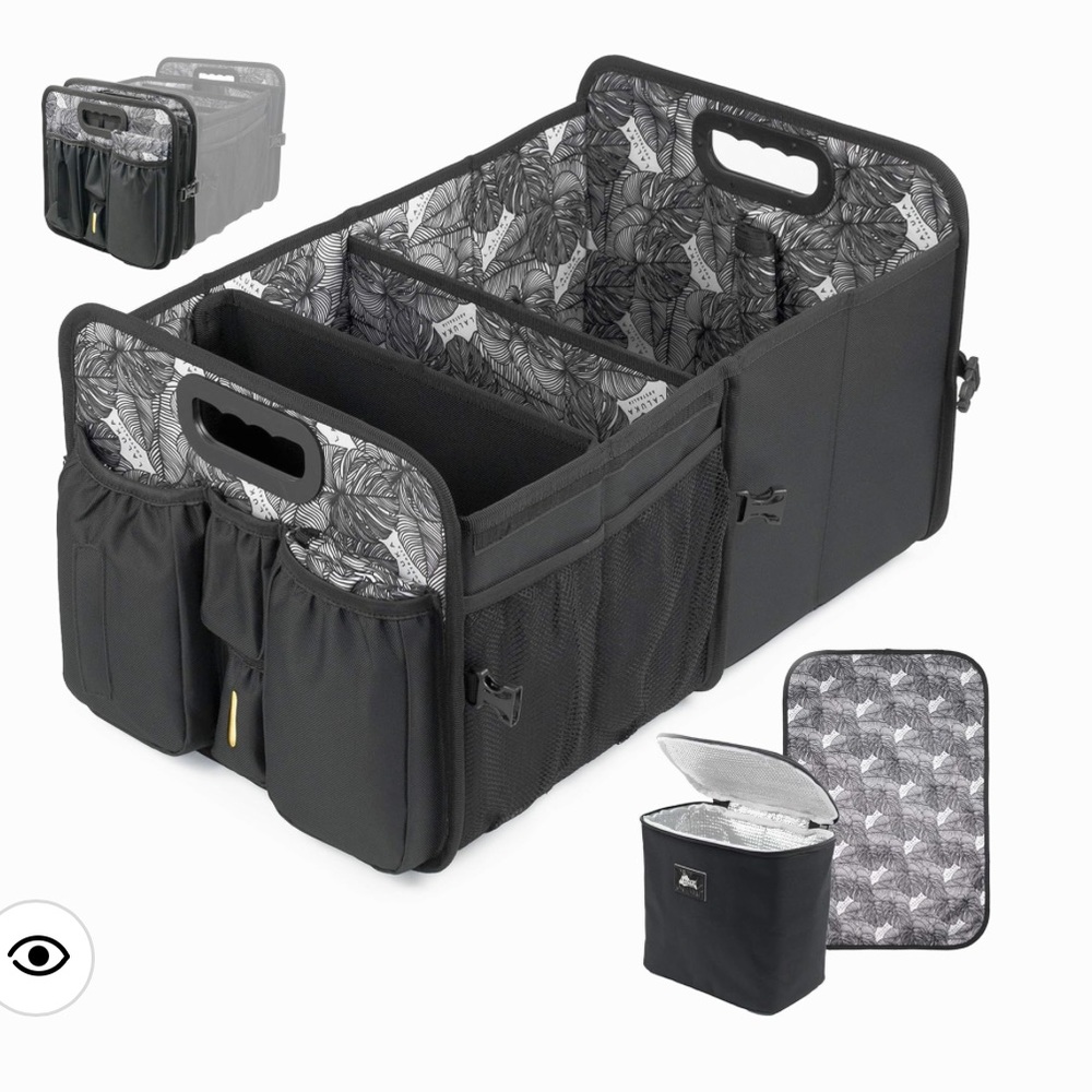 Laluka Black Convertible Car Trunk Organizer with Diaper Changing Station